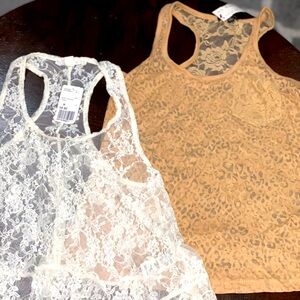 Two lace tank tops
